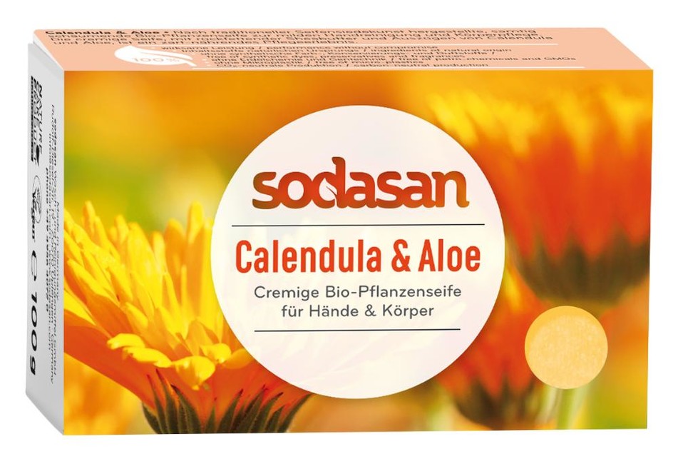 Levně SODASAN BIO pleťové mýdlo CREAM měsíček a Aloe - 100g 100g