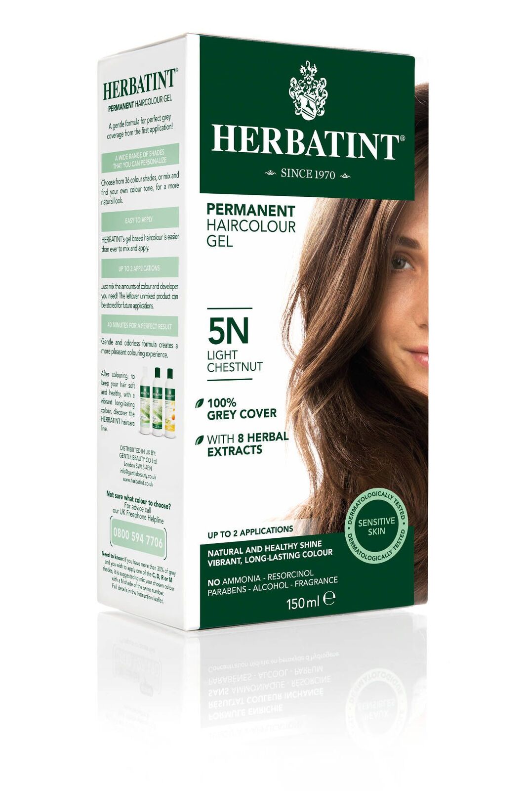 HERBATINT 5N světlý kaštan permanentní barva na vlasy 