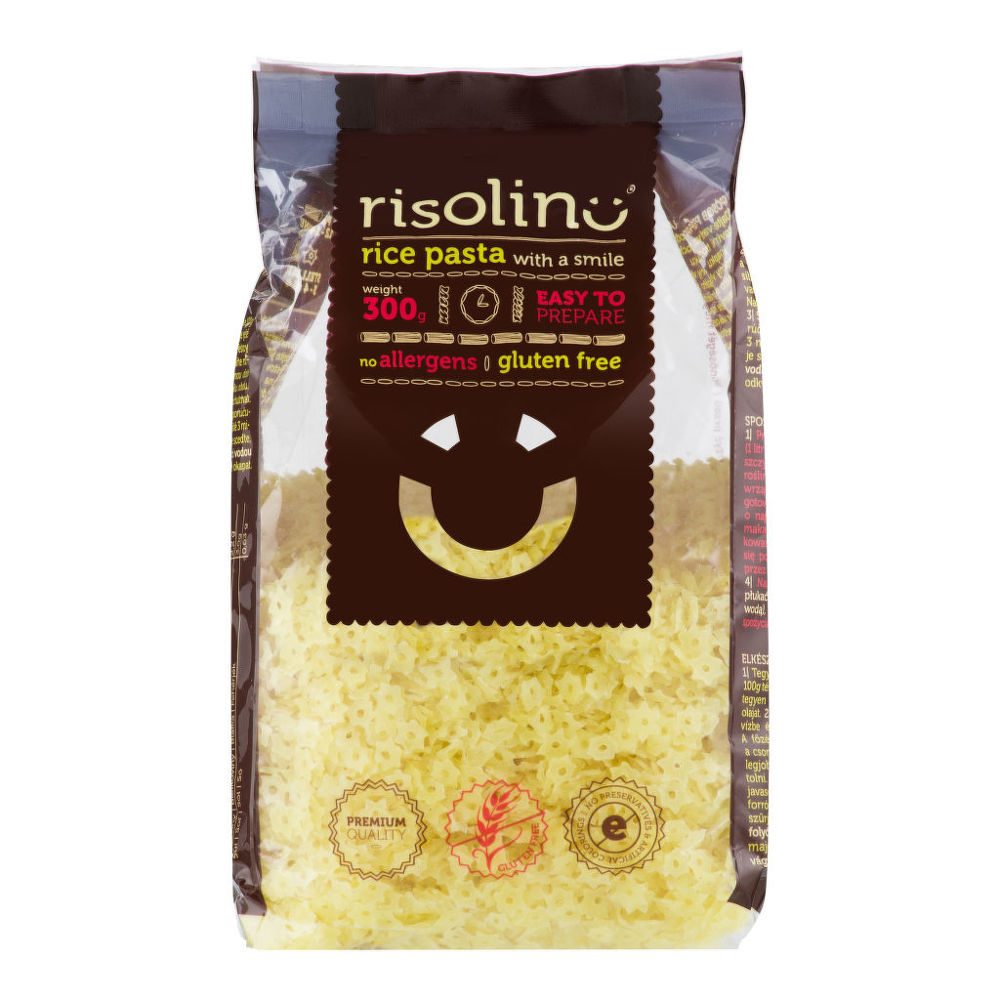 Těstoviny polévkové hvězdičky rýžové bezlepkové 300 g   RISOLINO