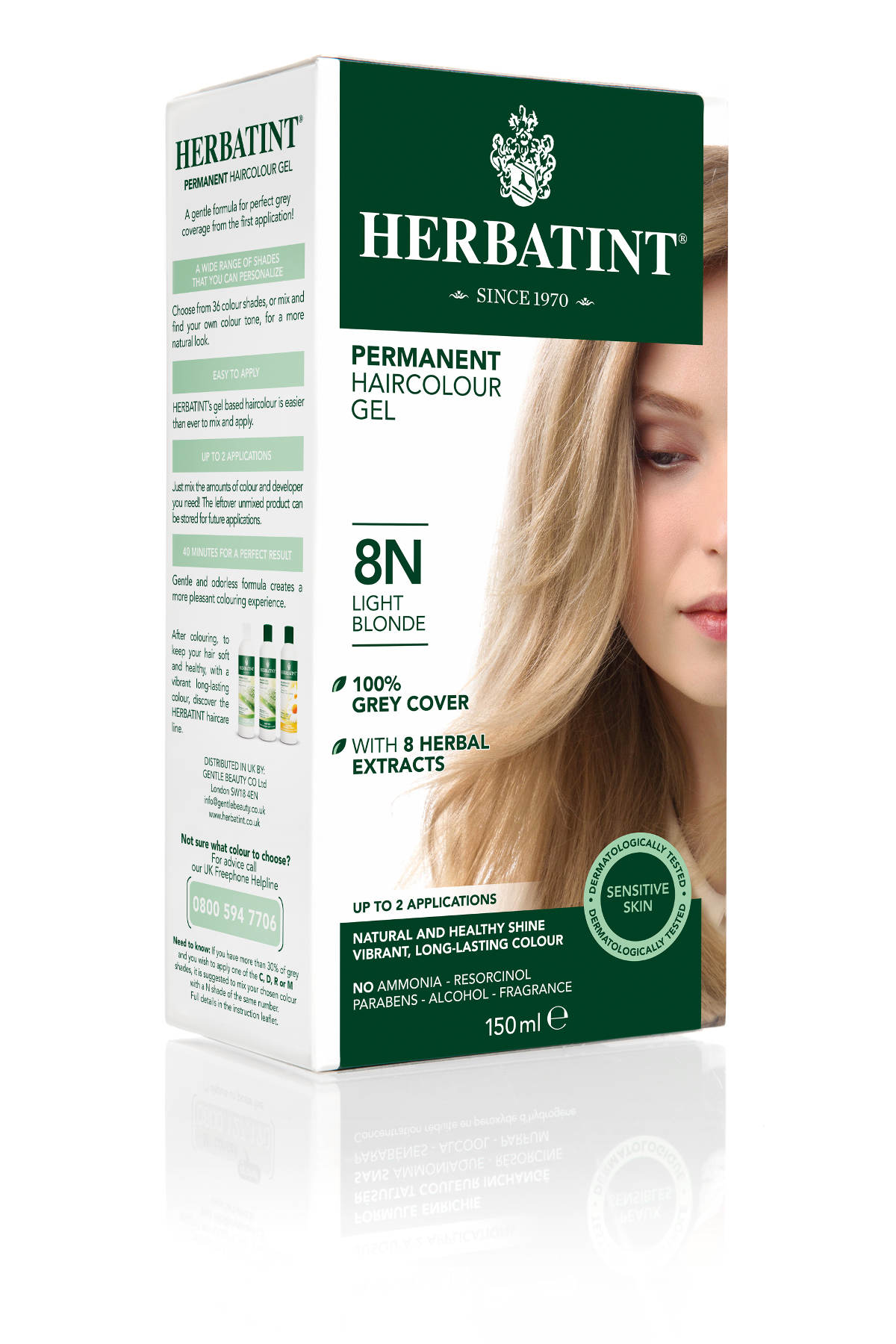 Levně HERBATINT HERBATINT 8N světlá blond permanentní barva na vlasy 150 ml