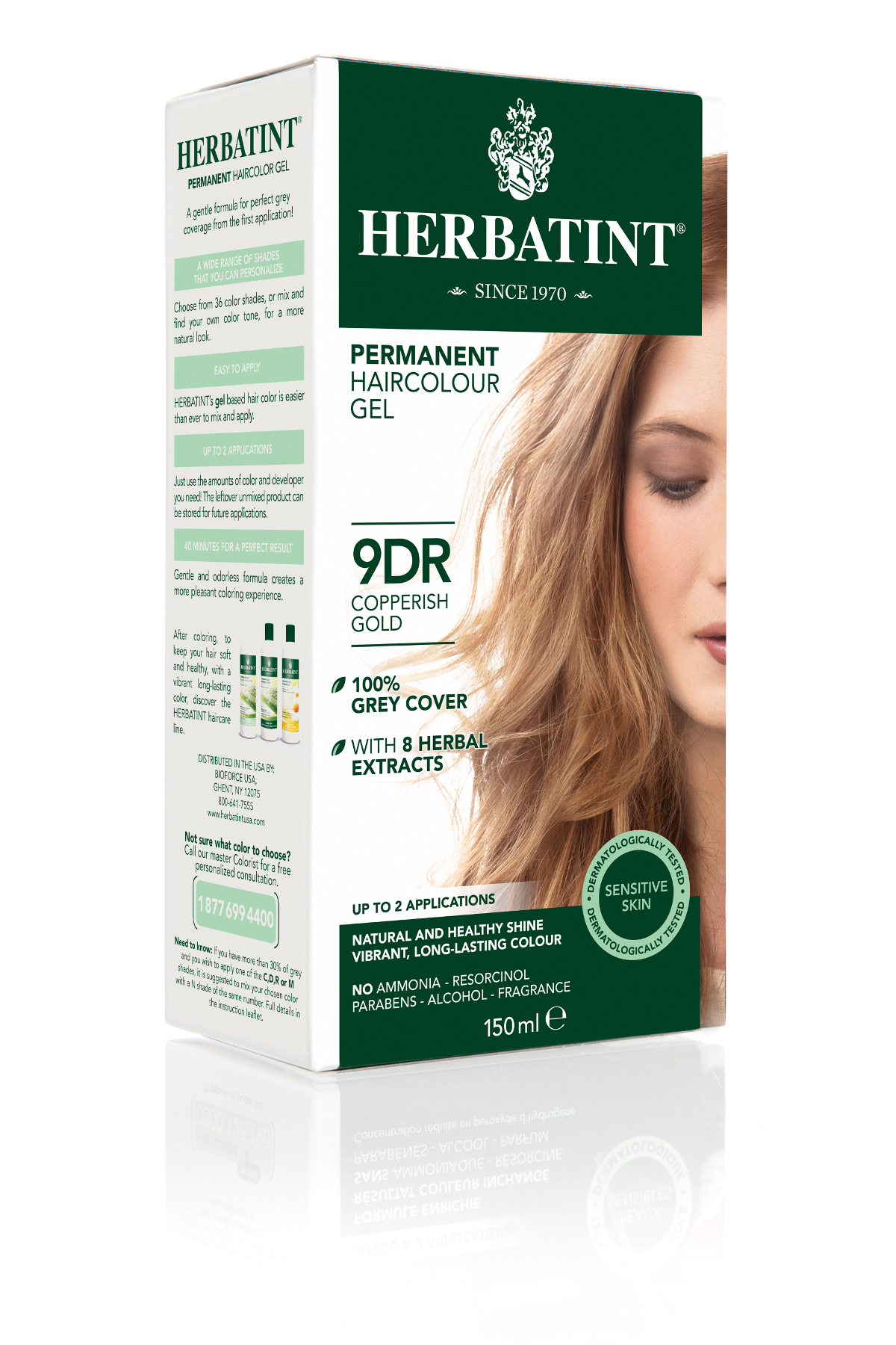 HERBATINT HERBATINT 9DR měděná zlatá permanentní barva na vlasy  150 ml