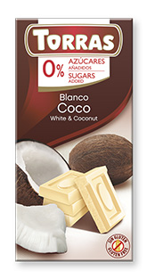 Levně Torras ES Torras čokoláda DIA bílá ček. s kokosem 75g 75 g