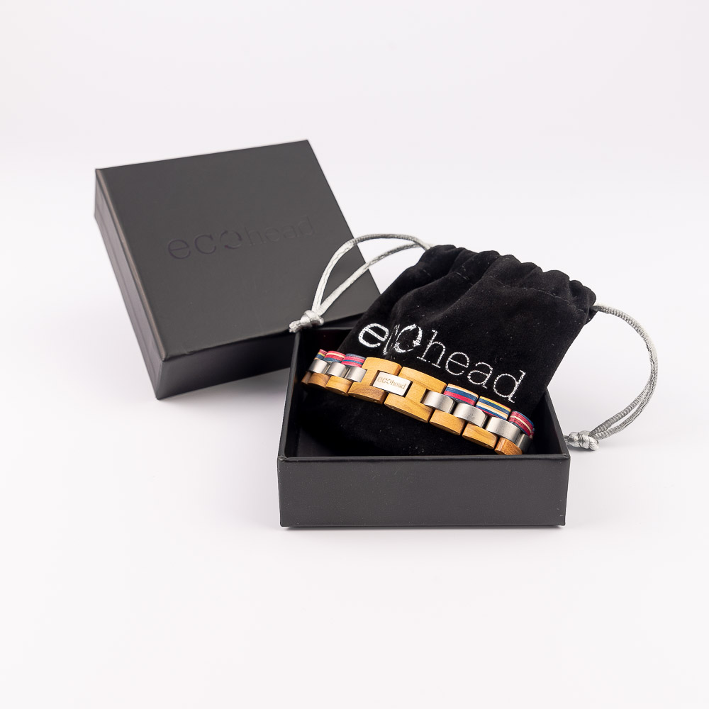 Levně Ecohead Náramek na ruku - White Rainbow s krabičkou gift box