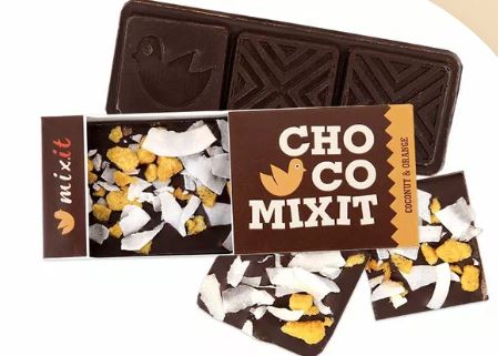 Levně Mixit Mini Čokoláda: Hořká s kokosem a lyo pomerančem 50 g