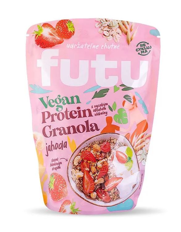 Levně Futu Futu Proteinová granola s jahodami VEGAN 350gr