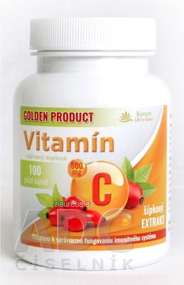 Levně Pavol Kurbel GOLDEN PRODUCT Vitamin C 500 mg + B3 + D3 + šipky cps 1x100 ks