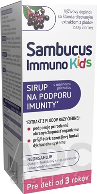 Pamex Pharmaceuticals GmbH Sambucus Immuno Kids sirup, malinová příchuť 1x120 ml 