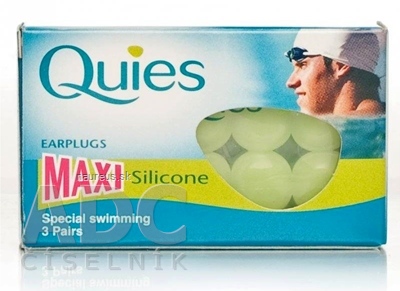 Levně QUIES Quies Silikonové chrániče sluchu MAXI speciálně na plavání 3x2 ks