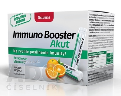 Levně Salutem Pharma s.r.o. Immuno Booster Akut SALUTEM roztok v ampulích s betaglukanem 10x25 ml (250 ml) 275ml