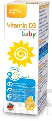 Pamex Pharmaceuticals GmbH Vitamin D3 baby kapky 400 IU - Sirowa kapky 1x10 ml 
