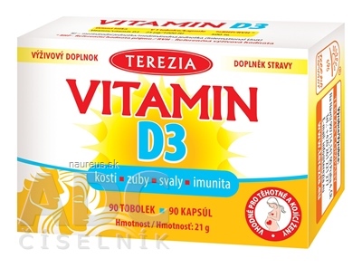 Levně TEREZIA COMPANY s.r.o. TEREZIA Vitamin D3 1000 IU cps 1x90 ks