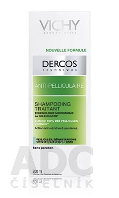 Levně VICHY Laboratoires VICHY DERCOS ANTI-pelliculaire Šampon proti mastným lupům, normální vlasy (M0363600) 1x200 ml 200 ml