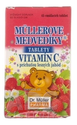 Levně Dr. Müller Pharma s.r.o. MÜLLEROVÉ medvídci - VITAMIN C tbl s příchutí lesních jahod 1x45 ks