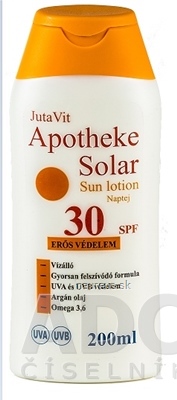 Levně JuvaPharma Kft. JutaVit Apotheke Solar Sun lotion 30 SPF opalovací mléko 1x200 ml 200 ml