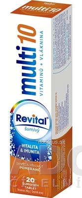 Levně VITAR s.r.o. Revital multi 10 vitaminů + vláknina šumivý tbl eff s příchutí pomeranč 1x20 ks 20 ks