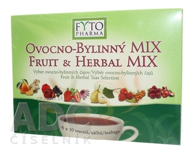 Levně FYTOPHARMA, a.s. FYTO ovocně-BYLINNÝ MIX - Dárková kazeta 6 druhů čajů po 10 sáčků, 60x2 g (120 g) 60 ks