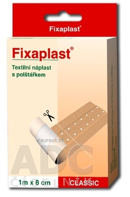 Levně ALFA VITA, s.r.o. FIXAplast CLASSIC náplast 1m x 8cm textilní s polštářkem 1x1 ks 1x1 ks