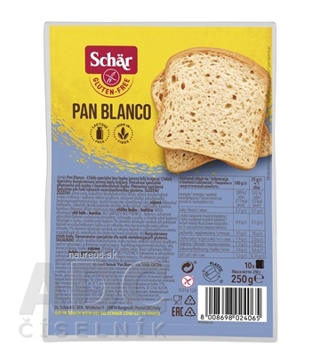 Levně Dr. Schär AG Schär PAN BLANCO chléb bez lepku, bílý, krájený 1x250 g
