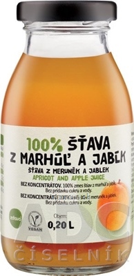 Levně ZDRAVO ORGANIC zdravě 100% meruňkového-JABLEČNÁ ŠŤÁVA 1x200 ml 200ml