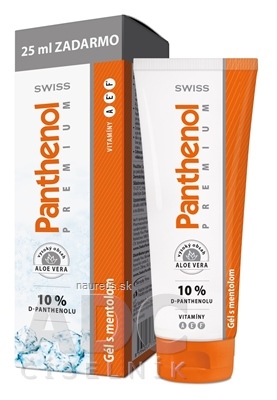 Levně Simply You Pharmaceuticals a.s. SWISS Panthenol PREMIUM Gel s mentolem 100 + 25 ml zdarma (125 ml) 150ml
