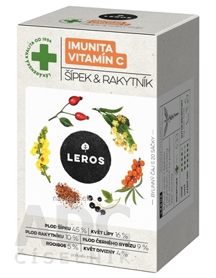 Levně LEROS, s r.o. LEROS IMUNITA VITAMIN C, ŠIPKA &amp; RAKYTNÍK bylinný čaj, nálevové sáčky 20x2 g (40 g)