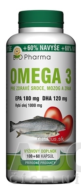 Levně BIO-Pharma s.r.o. BIO-Pharma Omega 3 1000 mg cps 100+60 (60% navíc) (160 ks)