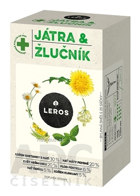 Levně LEROS, s r.o. LEROS JÁTRA A ŽLUČNÍK nálevové sáčky (inů. 2021) 20x1,5 g (30 g)