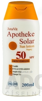Levně JuvaPharma Kft. JutaVit Apotheke Solar Sun lotion 50 SPF opalovací mléko 1x200 ml 200 ml