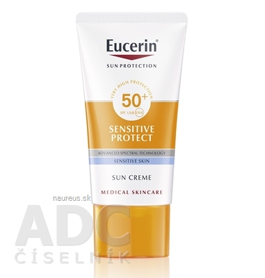Levně BEIERSDORF AG Eucerin SUN SENSITIVE PROTECT SPF 50+ krém na obličej vysoko ochranný na opalování 1x50 ml 50ml