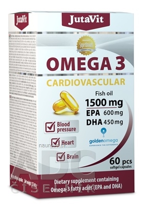 Levně JuvaPharma Kft. JutaVit Omega 3 Kardiovaskulář 1500 mg cps (EPA 600 mg, DHA 450 mg) 1x60 ks