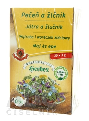 HERBEX spol. s r.o. HERBEX JÁTRA A ŽLUČNÍK bylinný čaj 20x3 g (60 g) 20 x 3 g
