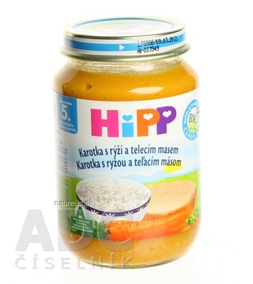 Levně Hipp Beteiligungs AG HiPP Příkrm Mrkev s rýží a telecím masem Baby menu (od ukonč. 5. měsíce) 1x190 g 190 g
