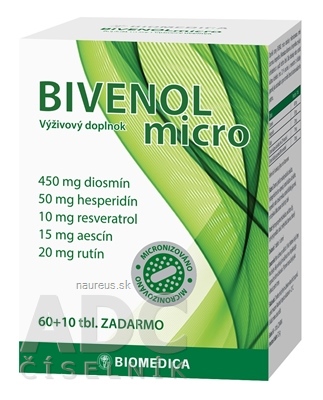 Levně Biomedica, spol. s r.o. BIOMEDICA BIVENOL micro tbl 60 + 10 zdarma (70 ks) 70 ks