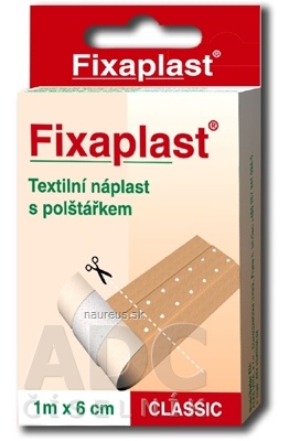 ALFA VITA, s.r.o. FIXAplast CLASSIC náplast 1m x 6cm textilní a polštářkem 1x1 ks  1x1 ks