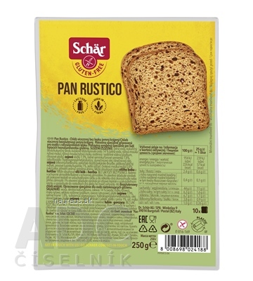 Levně Dr. Schär AG Schär PAN RUSTICO chléb bez lepku, vícezrnný, krájený 1x250 g