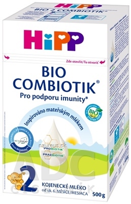 Levně Hipp Beteiligungs AG HiPP 2 BIO COMBIOTIK (inov.2022) následná mléčná kojenecká výživa (od ukonč. 6. měsíce) 1x500 g