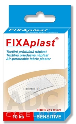 ALFA VITA, s.r.o. FIXAplast SENSITIVE strip textilní prodyšná náplast 72x19 mm, 1x10 ks 10 ks
