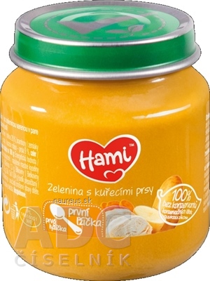 N.V. Nutricia (Groupe DANONE) Hami příkrm Zelenina s kuřecími prsy první lžička (od ukonč. 4. měsíce) 1x125 g 125g