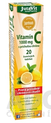 Levně JuvaPharma Kft. JutaVit Vitamin C 1000 mg šumivé tablety s příchutí citronu 1x20 ks 20 ks