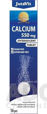 Levně JuvaPharma Kft. JutaVit Vápník 550 mg šumivé tablety s citrónovou příchutí 1x16 ks