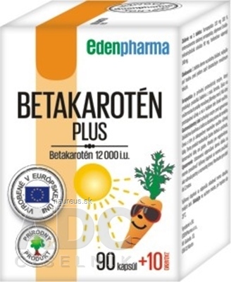 Levně EDENPharma, s.r.o. EDENPharma betakaroten PLUS cps 90 + 10 zdarma (100 ks) 100 ks