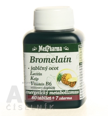 Levně MedPharma, spol. s r.o. MedPharma BROMELAIN 300 mg + JABL.OCOT + LECITIN tbl 60 + 7 zdarma (67 ks) 67 ks