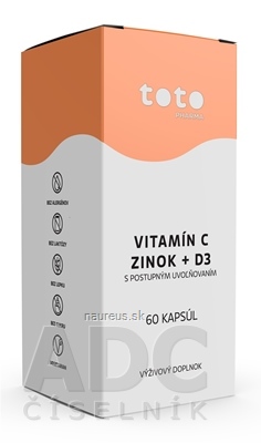 Levně TOTO Pharma s.r.o. TOTO VITAMIN C + ZINEK + D3 cps (s postupným uvolňováním) 1x60 ks