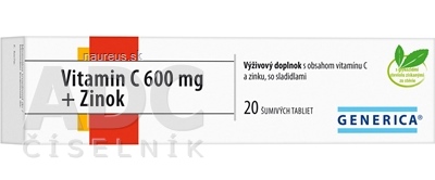 Levně GENERICA spol. s r.o. GENERICA Vitamin C 600 mg + Zinek tbl eff 1x20 ks 20 ks
