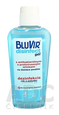 Levně Farmaceutici Srl. c.u.s. BLUVIR DISINFECT gel dezinfekční gel na ruce 1x75 ml 75ml