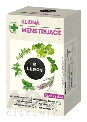 Levně LEROS, s r.o. LEROS KLIDNÁ MENSTRUACE nálevové sáčky (inov.2021) 20x1,5 g (30 g)