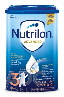 Nutricia Infant Nutrition Ltd. Nutrilon Advanced 3 batolecí mléčná výživa v prášku (12-24 měsíců) 1x800 g 