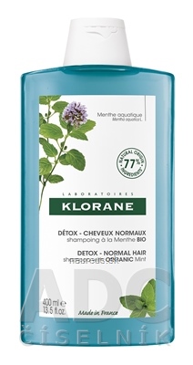 Levně Pierre Fabre Dermo-cosmétique KLORANE SHAMPOOING DETOX Menthe BIO (inov.2021) detoxikační šampon s výtažkem z bio máty 1x400 ml