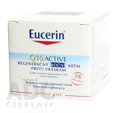 Levně BEIERSDORF AG Eucerin Q10 ACTIVE noční krém proti vráskám regenerační na citlivou pokožku 1x50 ml 50 ml