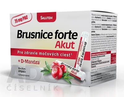 Levně Salutem Pharma s.r.o. Brusinky forte Akut SALUTEM roztok v ampulích + D-Manóza 10x25 ml (250 ml) 275ml